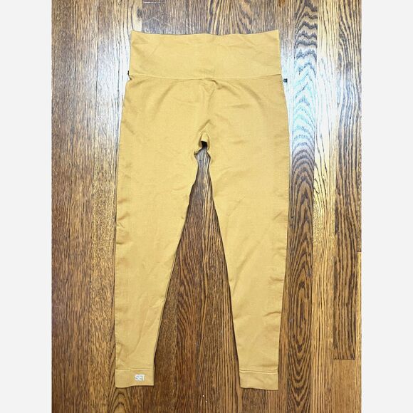 NWT SET ACTIVE Yellow Yoga Active Gym Leggings Pants  Women's Size Large - Picture 4 of 8